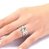 Anillos de compromiso de boda de Color plateado clásico para mujer, accesorios de fiesta de uso diario con estilo, regalo de joyería brillante CZ