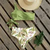 섹시한 비키니 숄더 수영복 하이 허리 수영복 붕대 수영복 해변 착용 Biquini 여성 210722