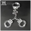 Plast BDSM SM SEX Toys Bondage Collar Handbojor Crystal Halsband Spel Vuxenprodukter