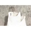 Women White Irregular Knot Split Big Size Dress Lapel Long Sleeve Loose Fit Fashion Spring Summer 1X3420 210421