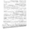 Fonds d'écran 1M / 3M / 6M Peel and Stick Faux Brick Wallpaper Blanc / Gris Papier de contact auto-adhésif Salle de bain pour salon Chambre à coucher Décor à la maison