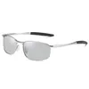 Lunettes de soleil Homme Pêche Polarisée Pochromatique Sport de Plein Air Conduite Noir Gris Argent Or Cadre Transition Caméléon Lentille