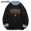 Lenstid Heren Hip Hop Gebreide Jumper Truien Borduurwerk Bear Streetwear Harajuku Herfst Casual Knitwear Pullovers Mode Tops 211008