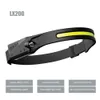 Powerful COB LED Headlamp Motion Sensor Headlight 35000LM USB Rechargeable Head Lamp Waterproof Head Light Camping Head Torch P0820