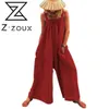 Dames Jumpsuit Mouwloze RODE ROMPERS S Plus Size Off Shoulder Summer S Fashion 210524