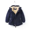 Kids Winter Fleece Outdoor Jackets for Boys Hooded Warm Kids Outerwear Windbreaker Casual Baby Coats Clothing 211204