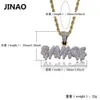 JINAO Men's Iced Out SAVAGE Pendant Necklace Gold Color Plated Micro Pave AAA Cubic Zircon Hip Hop Gems Druzy Jewelry Gifts X0509