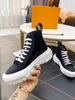 Dames Designer Sneakers Bowling Lederen Mode Nieuwe Sportschoenen Katoenen Stof Luxe Hoge Top Casual Schoenen 35-40 met Doos