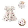 赤ちゃんの夏の服子供女の子のファッションショートスリーブ水玉ドレススタイリッシュな弾性ドレスのためのスタイリッシュな弾性ドレスQ0716