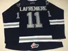 Custom Men's Vintage 11 Alexis Lafreniere Hockey Jersey CCM CHL Rimouski Oceanic Frederik Gauthier with 50th Anniversary Patch Navy Any Name