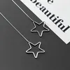 Minimalistisk långkedja stora stjärnor dangle örhänge för kvinnor 925 Sterling Silver Line Drop Fine Smycken Tillbehör 210707
