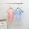 Лето Прибытие Девушки Мода Задний Луч Платье Детская вуаль ES Girl 210528