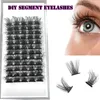 Faux Cils Bande Ultra-mince Pour Femmes Maquillage Wispy Fluffy Look DIY Segment Extension Faisceau