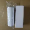 Vit blank 20 oz 30 oz sublimering rakt glas isolerad cylinder vattenkopp DIY Värmeöverföring Dubbelvägg termos Dryckesglas glas med stålhalm WLL882