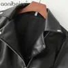 Summer Pu Leather Short Sleeve Vintage Sashes And Jacket Biker Jacket Zipper Cropped Black 210604