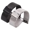 HENGRC 16 18 20 22 24 MM horlogebandriem Rvs Dames Horlogebanden Zilver Zwart Metalen Armband Dubbele Sluiting Accessoires