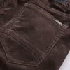 Calças casuais de corduro dos homens novos moda forma sólida cor elástica fit calças macho macho cáqui cáqui marinho 210406