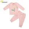 0-3Y enfant en bas âge né infantile bébé filles vêtements ensemble à manches longues fleur t-shirt pantalon automne hiver tenues 210515