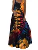 Vintage Schmetterling Print Kleid Frauen Super Übergroße Boho Kleidung Strand Ärmellose Lange Casual Sommer Kleider