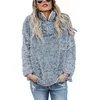 Abbigliamento donna Dolcevita manica lunga Cerniere Flanella Giacche spesse Cappotti Autunno Inverno Casual Tenere al caldo Pullover Cappotto Top 211109