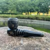 Honeypuff New Coming Handmade Black Wood Smoking Pipe Holser 101 mm Trä rökningsskål Trä cigarett Tobak Black Pipe Pocket1919823