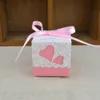 Favor Holders Candy Boxes for Wedding Birthday Party Festival Double Hollow Love Heart Laser COUPE COUPE CADE BOX BOX BOX AVEC RIBBON