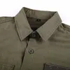 قميص عسكري الرجال طويل الأكمام 100٪٪ الجيش الأخضر رجل القمصان ربيع الخريف جودة عالية camiseta الغمد الذكور الملابس 220312