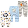 3 sztuk / partia Cartoon Print Spodnie dla niemowląt Bawełniane Legginsy Legginsy Jesień Toddler Boy Girl Spodnie Urodzony Niemowlę Odzież 3 6 9 12 18 24m 211028 \ t