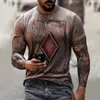 Men's T-Shirts 2022 Summer Cool Poker 3D Print Fashion Street Wear Casual T Shirt For Men Quick-Drying Tops Oversize