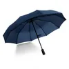 Vindresistent vikning Automatisk paraply Kvinnor Auto Big Vindskyddande regnparaplyer för män 10k Parasol