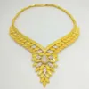 KINGDOM MA Matrimonio nigeriano Perline africane Set di gioielli per le donne Colore oro Set di gioielli di costume africano Dubai Set di gioielli grandi H1022