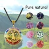 Orgone 7 Chakra Pendant Tree Of Life Energy Orgonite Necklace Pink Crystal Healing Resin Jewelry Drop Chains