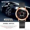 Mode Sports Auto Quartz Horloge Cool Mannen Domotie Casual Horloges Band Shape Klok Waterdicht Roteren Gyro Polshorloge Hoge kwaliteit Luxe