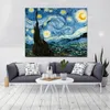 Peintures sur toile Vincent Van Gogh ciel étoilé, reproduction d'art célèbre, décoration de la maison, imprimés, affiche d'art mural sans cadre, 246g