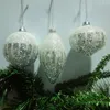 Party Decoration 100pcs/pack Diameter=8cm Small Size Handmade White Beads Glass Ball Christmas Day Tree Hanging Globe Ornament