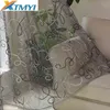 XTMYI Modern Grey Stripe Embroidery Tulle for the Living Room Sheer Curtain Bedroom Kitchen Voile Drapes Window Custom