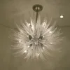 Designer lampa konst dekor ljuskrona belysning ledd transparent handblåst glas spiral ljuskronor för heminredning anpassad runda 70 cm