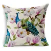 Coussin / oreiller décoratif peint à la main feuilles de fleurs tropicales arbre lin coussin housse fleurs couvertures florales pour canapé chaise housse de coussi