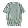 11217 Cotton 260g T-Shirt Men Simple Solid Color Youth Short Sleeve Harajuku Loose And Casual Tops O-Neck Tees Male 16 Colours G1229