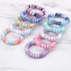 Telephone Wire Hair Ring Cord Gum Hair Tie Snake Print Elastic Girls Hair Bands Rubber Ropes Bracelet Stretchy4184840