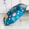 Otomatik Tek Dokunuşlu Açılış ve Kapanış Şemsiye Kadın Katlanır Güneş Koruma Çocuk Guarda Chuva Karikatür Öğrenci Yağmur Şemsiye