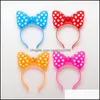 Other Event Festive Supplies Home  Garden Led Flash Light Emitting Bow Hairpin Headbands Concert Bar Christmas Party Dance Decorations Prop