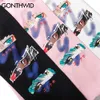 Gonthwid Japoński Anime Cartoon Oczy Joggers Harem Spodnie Streetwear Mężczyźni Hip Hop Casual Moda Luźne Kieszenie Spodnie Mężczyzna 210715