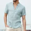 Men's T-Shirts 2021KB Summer Short-Sleeved T-shirt Cotton And Linen Led Casual Shirt Male Breathable S-3XL