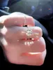 Cluster Rings Classic Six Finger 925 Sterling Silver 2CT Simulated Diamond Wedding Engagement Ring Set for Women Jewelry