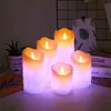 Bougies LED vacillantes à distance rvb, bougies chauffe-plat sans flamme, alimentées par batterie, pour la maison, mariage, noël, fête d'anniversaire