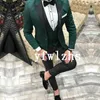古典的なワンボタンハンサムな新郎のピークラペルの新郎Tuxedos男性のスーツ結婚式/プロム男のブレザー（ジャケット+パンツ+ベスト+ネクタイ）W892
