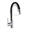 Rubinetti da cucina GIZERO Ly Miscelatore flessibile cromato e nero Rubinetto per lavello Rubinetto per lavello a doppia uscita Beccuccio per acqua Pull Torneira Cozinha GI2114