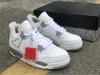 Authentic 4 White Oreo 4s Men Dress Shoes Tech Grey Black Fire Red CT8527-100 Retro Sports Sneakers With Box