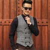 Gilet da uomo Gilet vintage da uomo con scollo a V Panno di lana Chaleco Gilet senza maniche casual Ropa Hombre Abito doppiopetto autunnale Gilet Homme Str